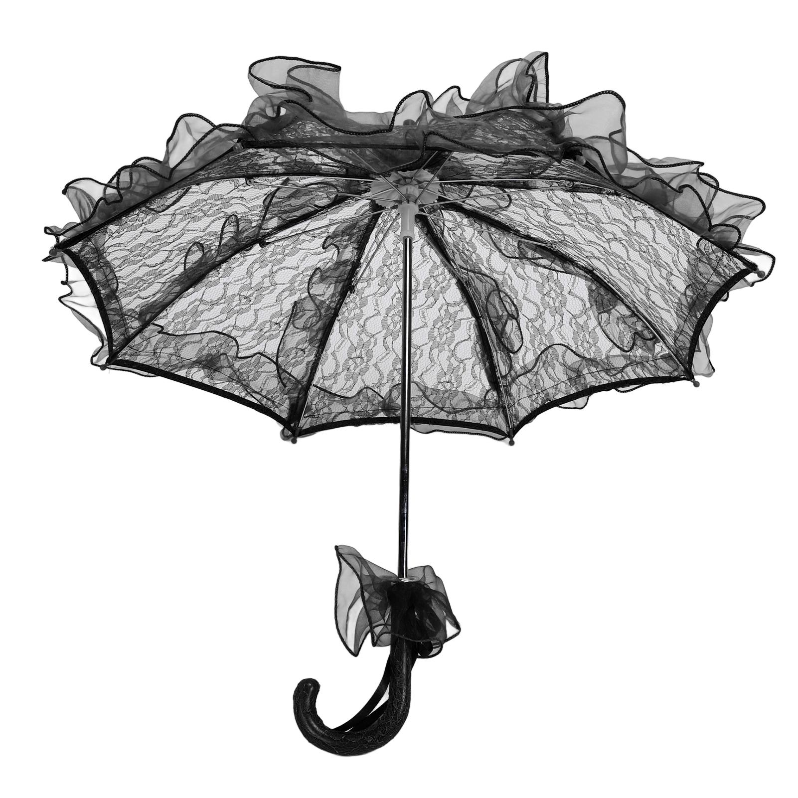 Кружевной зонтик ручной работы, свадебный кружевной зонтик, элегантный декоративный кружевной зонтик, фото Black
