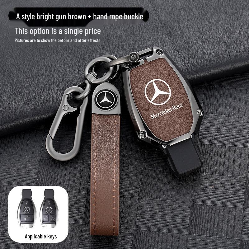 Mercedes-Benz E-Class Leather Key Cover for E300, E260L, C260, GLC300L, and GLE.