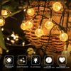 Solární křišťálová koule světelný řetěz s 20–100 LED – Vodotěsná venkovní pohádková světla s 8 režimy pro zahradní vánoční dekoraci