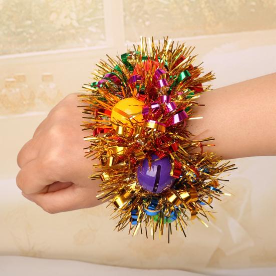 Dětské taneční zápěstí Květinový zvonek Srdce Flitry Dekor Jasné barvy Náramek na zapínání na přezku Dětské oblečení na párty příslušenství