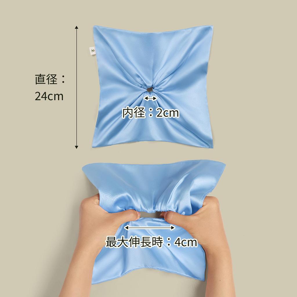 LILYSILK Silk Scrunchie Hair Cute and for Women and Pinwheel Hair Natural 6A Gentle on Ice Blue Tie, Large, Adults, Tie, Stylish, 100% Silk, Grade,