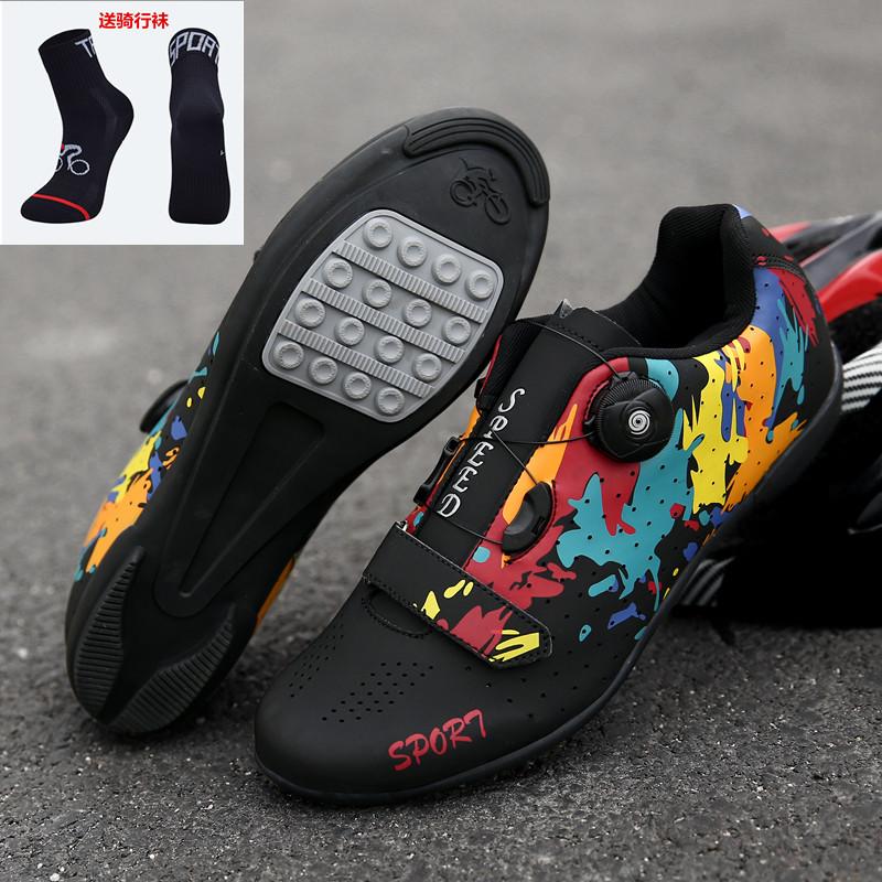 Cycling shoes New bicycle unlocked shoes Mountain bike lock shoes Hard sole breathable road bike shoes Cycling shoes
