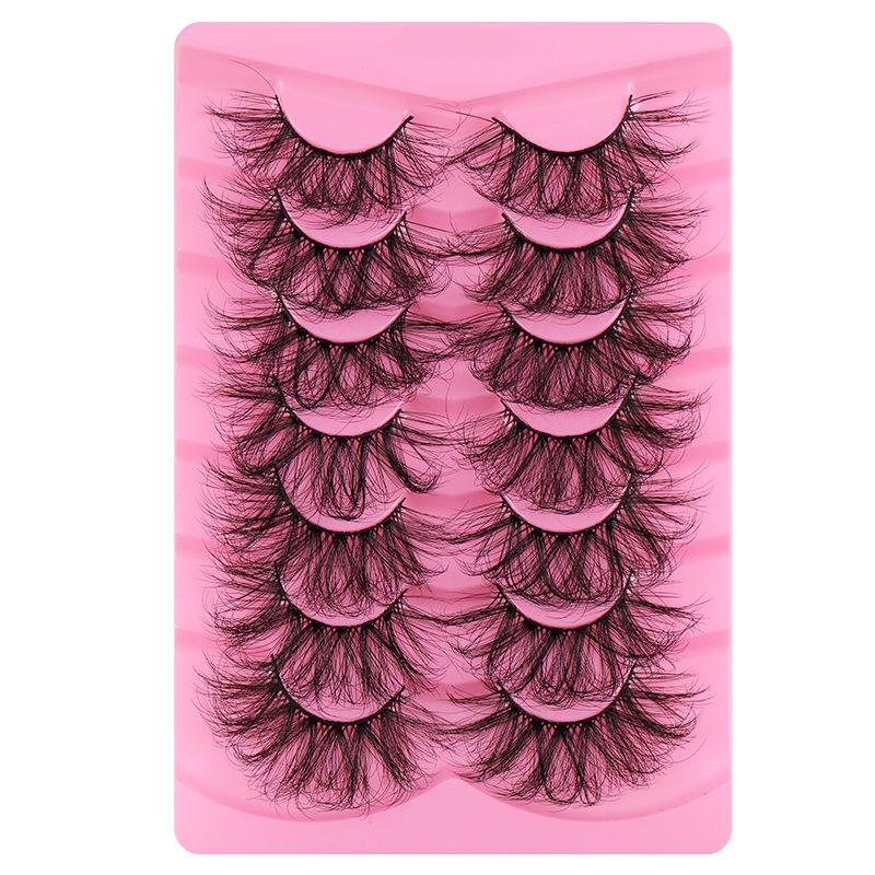 7 Pairs Of Fried Hair High Imitation Mink Hair False Eyelashes Curled Thick Stage Makeup Eyelashes
