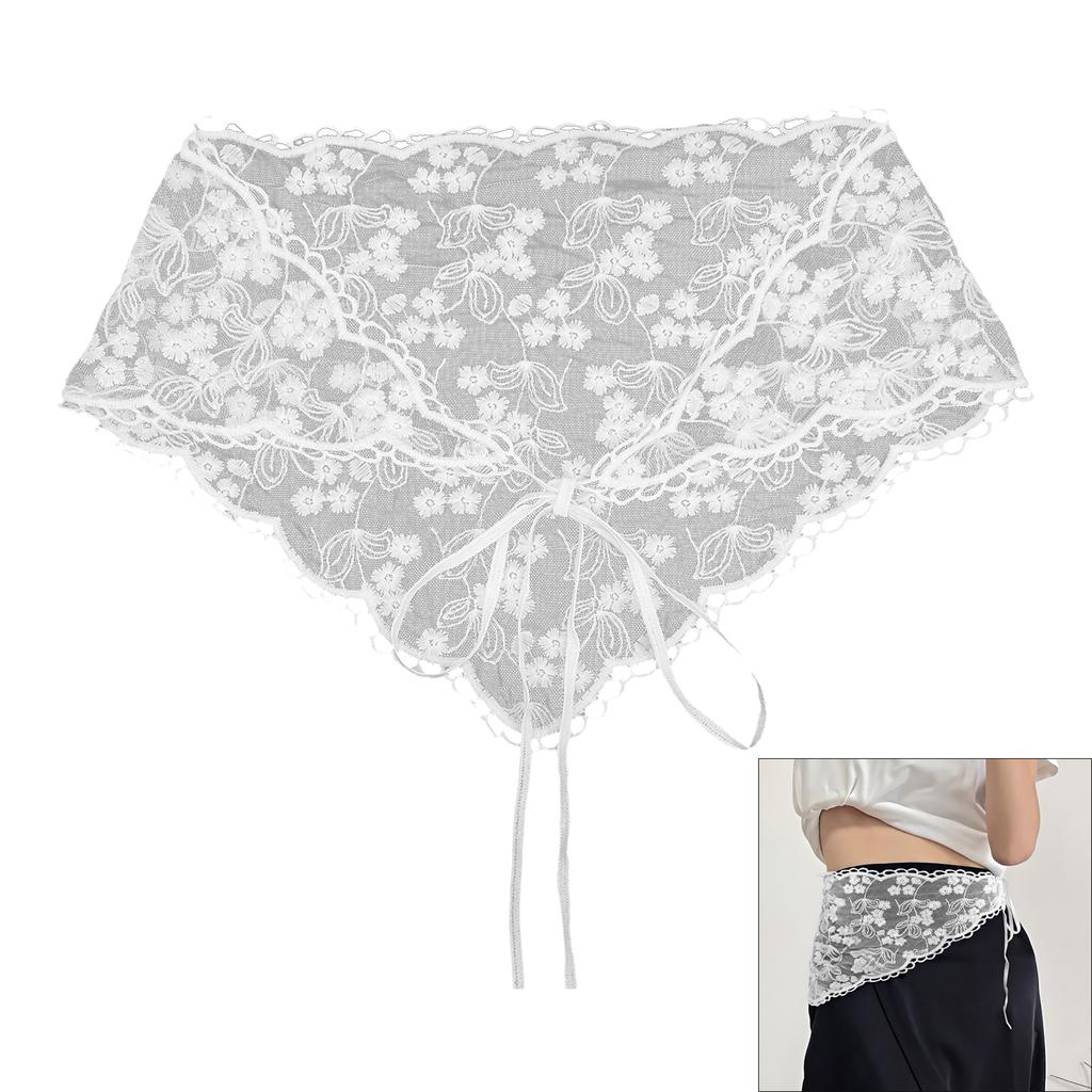 Vyšívaný vlasový šátek krajková bandana fotografické rekvizity krajkový turban pro dospělé děti vyšívaná baletcore pokrývka hlavy