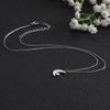 Stainless Steel Crescent Moon Star Pendant Necklace Ladies Birthday Party Jewelry Gift Cute Fashion Accessory
