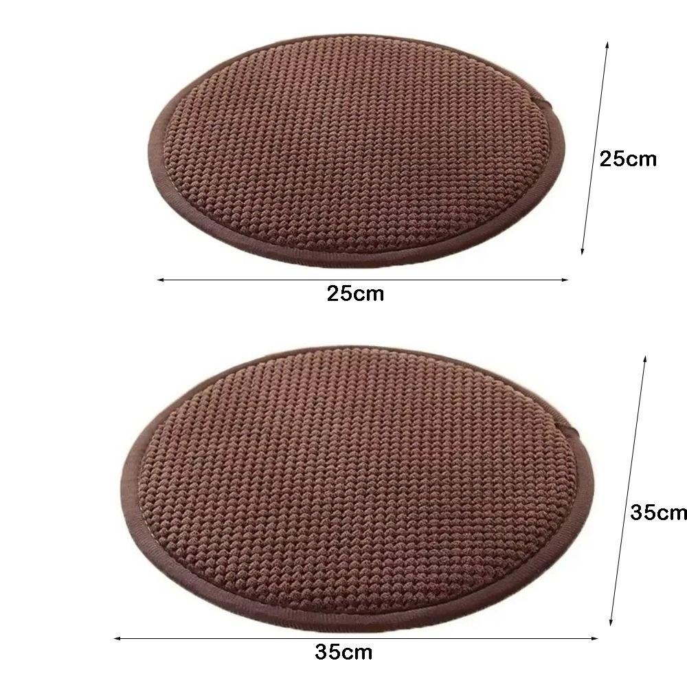 Cozy 25/35cm Seat Pad Solid Color Non-slip Chair Cushion Thick Warm Round Cushion Winter Season