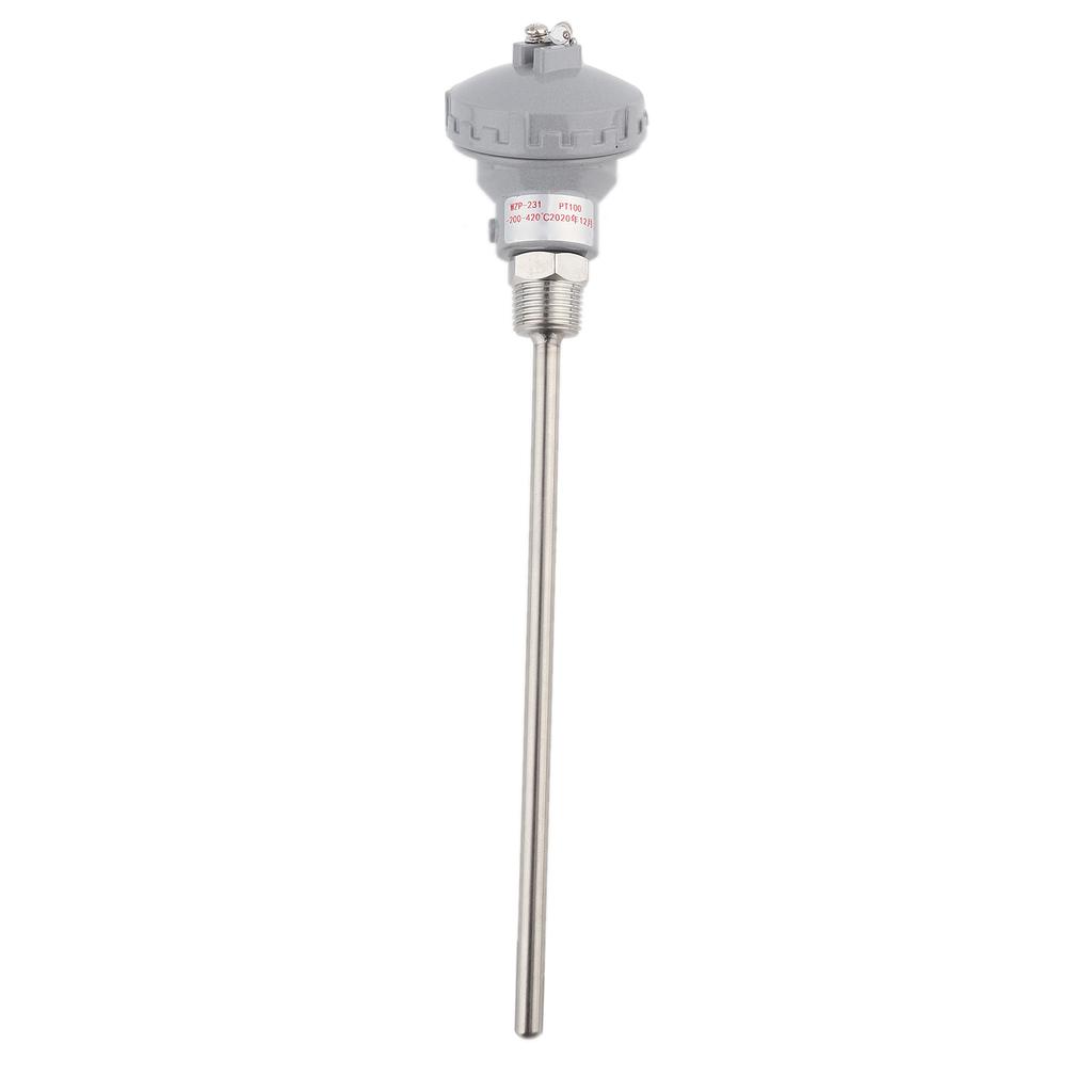 PT100 50/100/200mm Temperature Sensor Probe 1/2' NPT Thread Thermocouple Stainless Steel Terminal Head Measuring Access