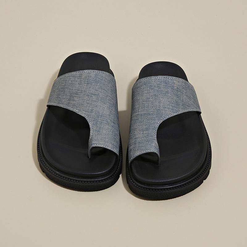 2025 European and American Large-size Set of Toe Girl Cool Slippers 35-43 Foreign Trade Summer New Thick-soled Outer Slippers