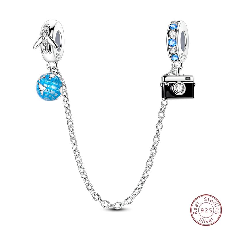 New Original Copper Beaded Bow Charm Blue Beads For Women Exquisite Diy Birthday Jewelry Gifts