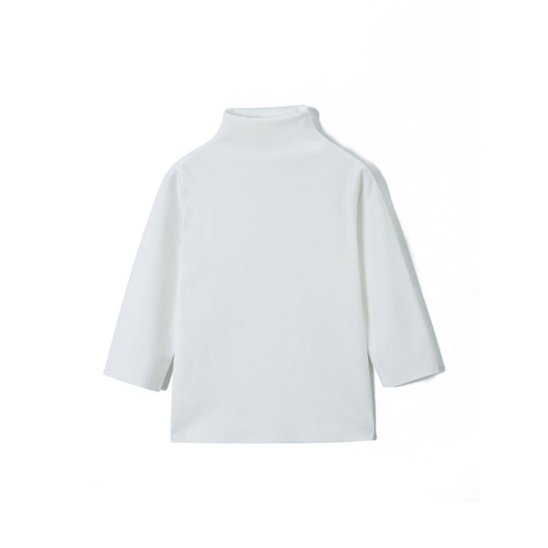 New Children's Half-Turtleneck Base Layer Pure Cotton Autumn Shirt Boys' Thermal Underwear Stretchy Girls' Autumn and Winter Inner Top