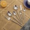 Creative 304 Stainless Steel Teaspoon Japanese Style Tableware Fruit Fork Hammer Pattern Design Dessert Spoon
