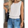 European and American Cross-border Summer New Women's Round Neck Sleeveless Hem Pleated Casual Vest