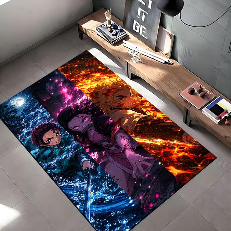 Anime-Inspired Battle Artwork suitable as a non-slip mat for the living room or bedroom sofa