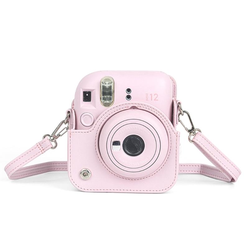 Camera Case PU Leather Soft Silicone Cover Bag for  Polaroid Film Camera Bag w/Shoulder Strap