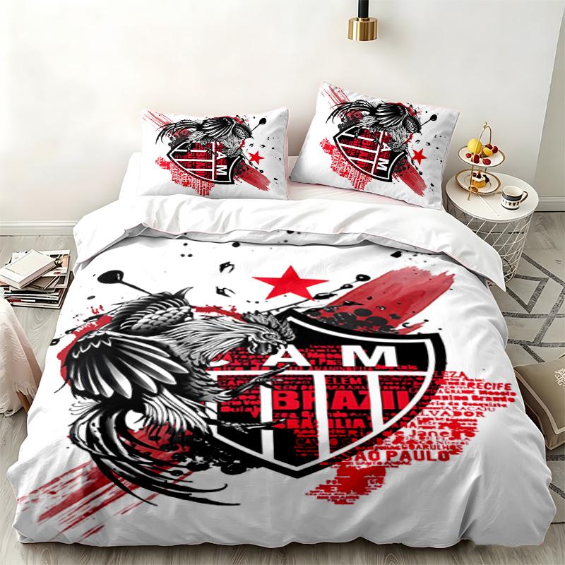 Clube Atletico Mineiro 3pc set Perfect for bedroom use Comfortable bedding set includes a duvet cover and two pillowcases Ideal birthday or Christmas