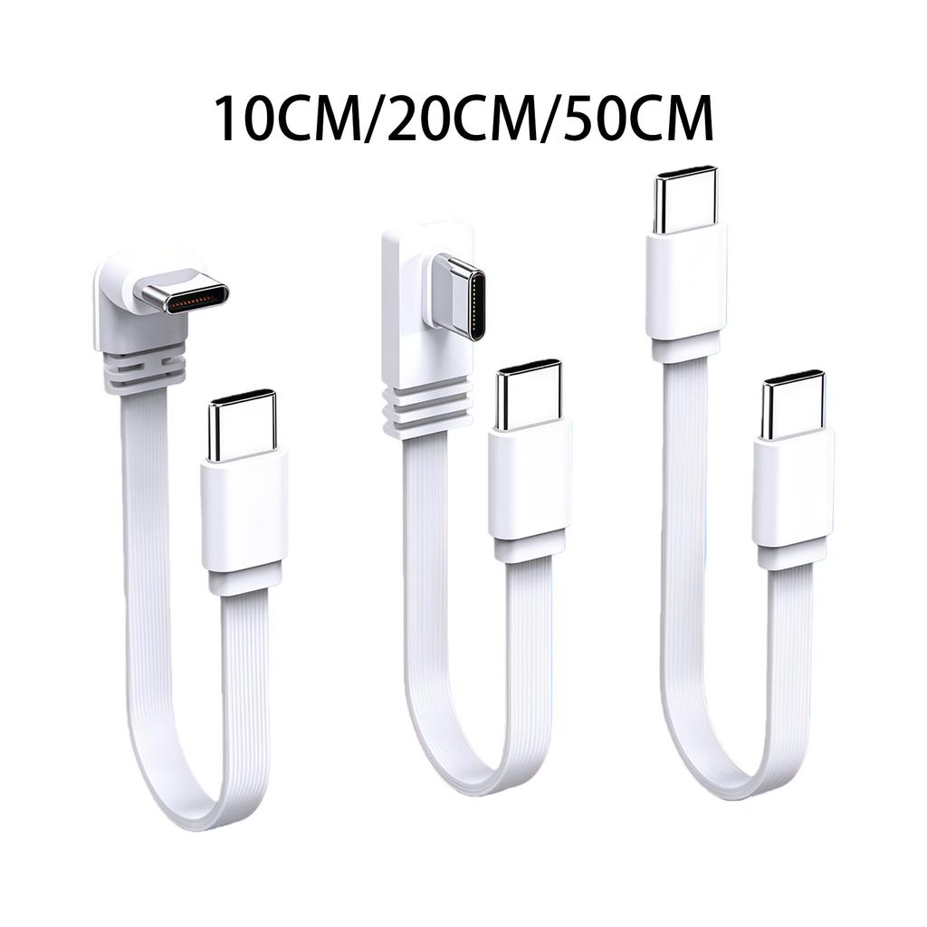 10/20/50cm Short 100W Type C To Type C Cable 90 Degree Elbow Data Cable 480mbps Fast Charging Cord for Mobile Phone