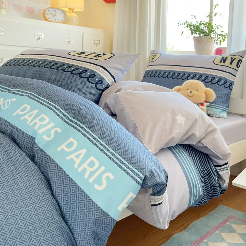 Class A 100% Pure Cotton Student Dormitory 3-Pcs Set Maternal And Infant Grade Cotton Skin-Friendly Small Floral Bed Sheet Quilt Set4-Pcs Set