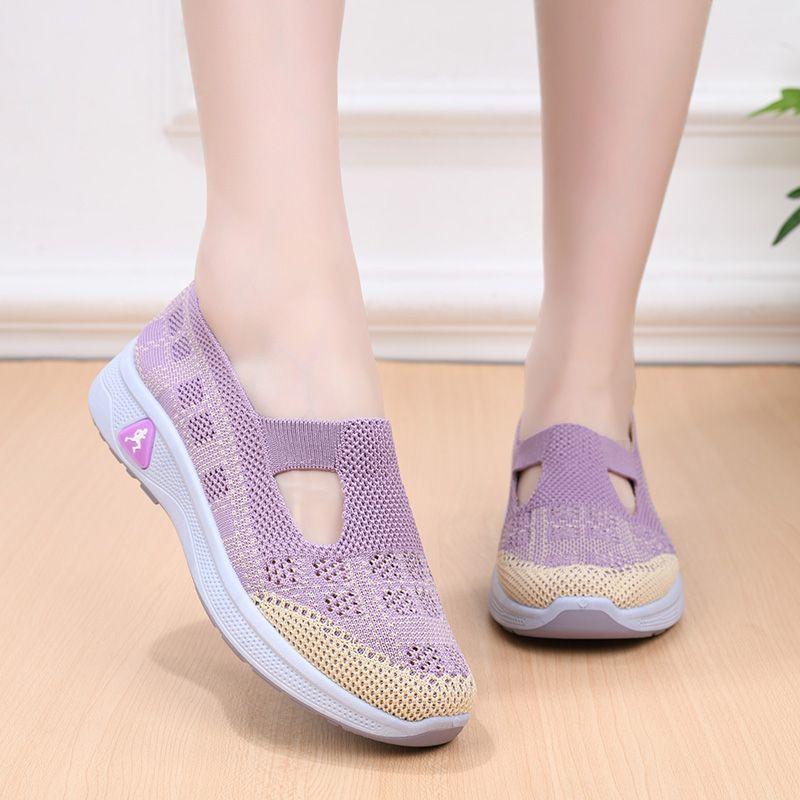 

Новые женские туфли, летние дышащие сетчатые туфли, легкие нескользящие тканевые туфли для женщин 40