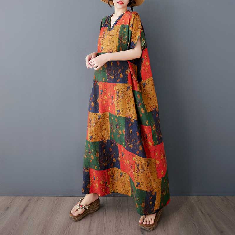 Ladies Look Thin, Cotton and Linen Retro Long Skirt, Extra Long Robe