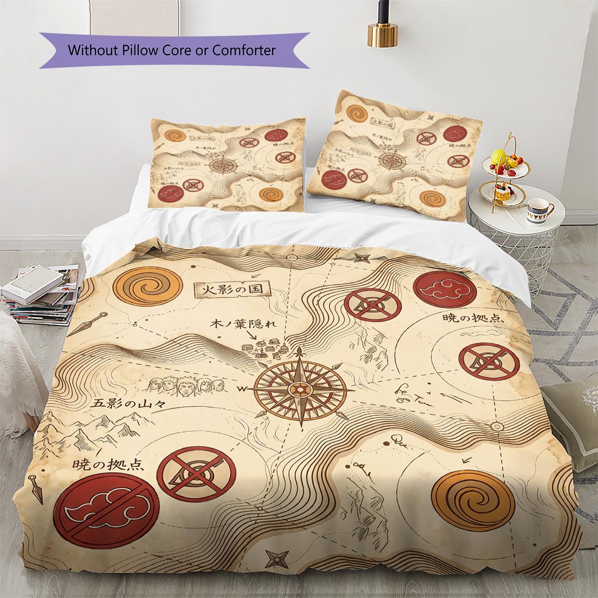 

Naruto Pattern Bedding Collection Pillowcase & Duvet Cover Set for Home Decor Birthday Gift (1 * duvet cover + 2 * pillowcase, without core) 135x200cm