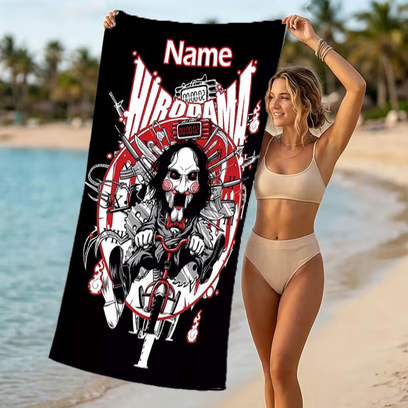 Customizable Personalized Beach Towels Billy the Puppet Themed designs.Suitable for the Beach, Yoga, Sports;ideal As Beach Accessories