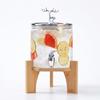 Dispensador de Água de Vidro com Tampa de Cabeça de Veado, Dispensador de Suco de Vidro Borossilicato Alto de 2,6L, Bebida