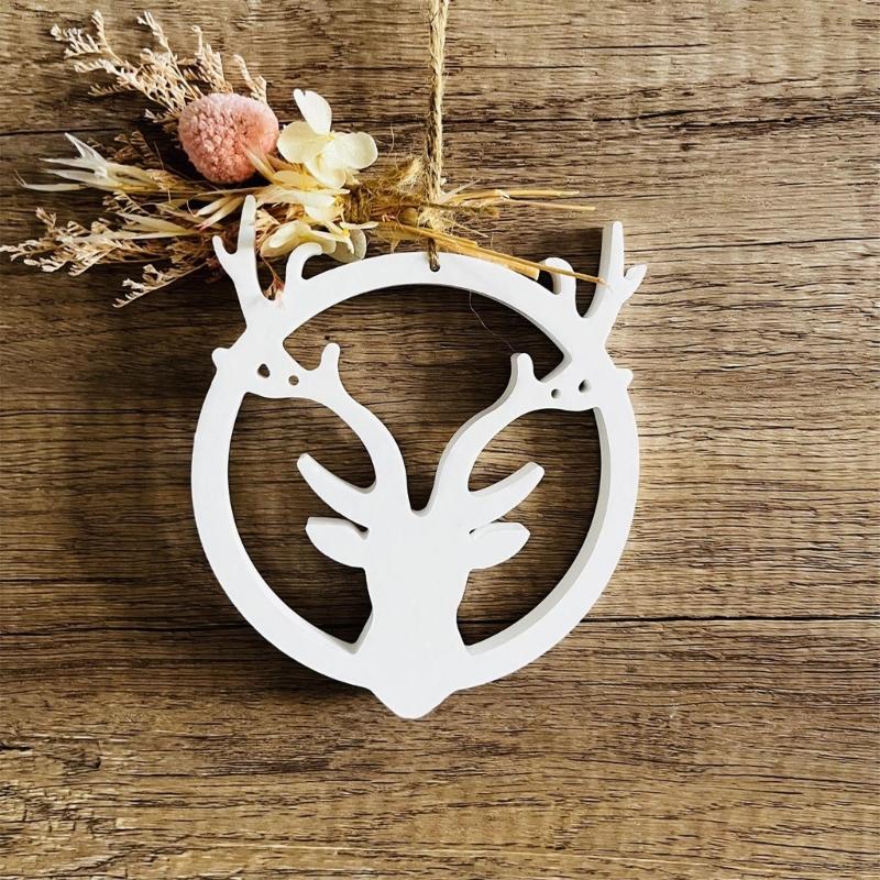 Silicone Mould for Circular Elk Pendant Making Handmade Christmas Themed Decoration Mould Holiday Wall Hangings Mould