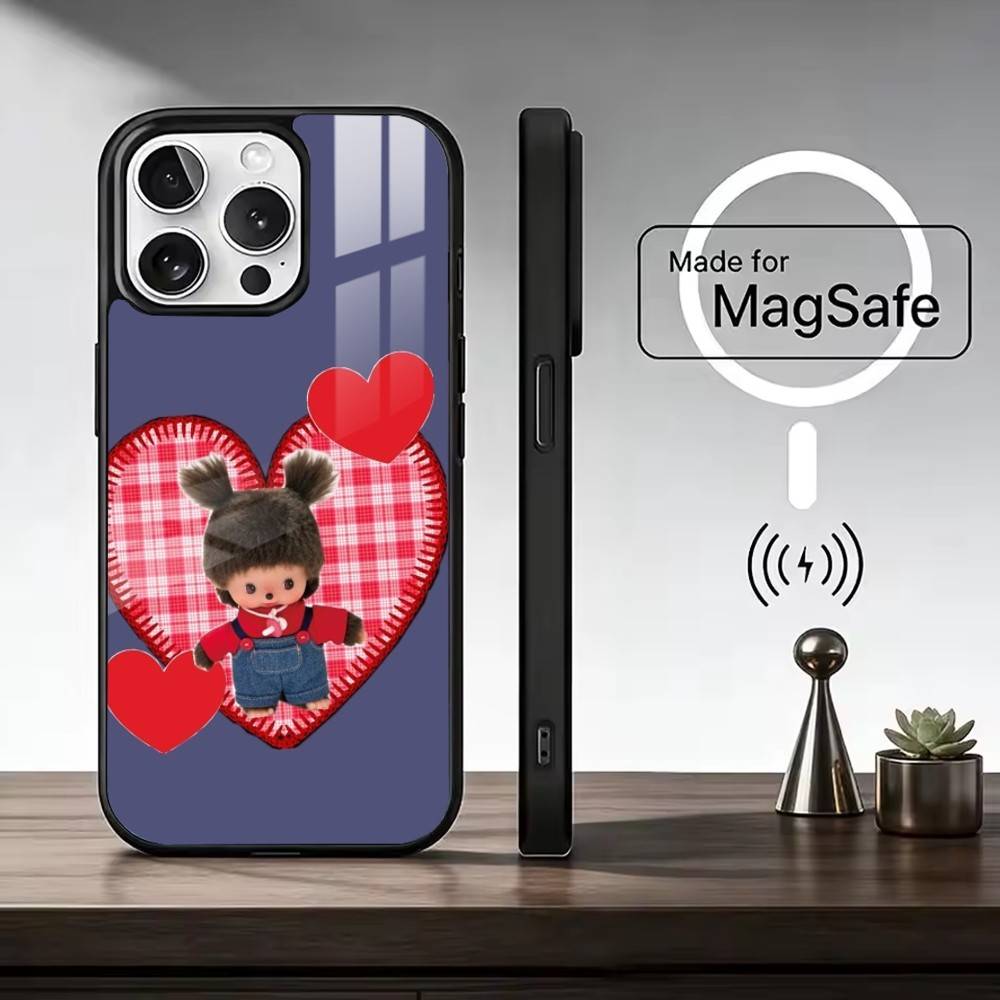 Cute M-monchhichis-s Phone Case For iPhone17,16,15,14,13,12,11 Plus,Pro Max Magnetic For Magsafe Wireless Charging iphone16e