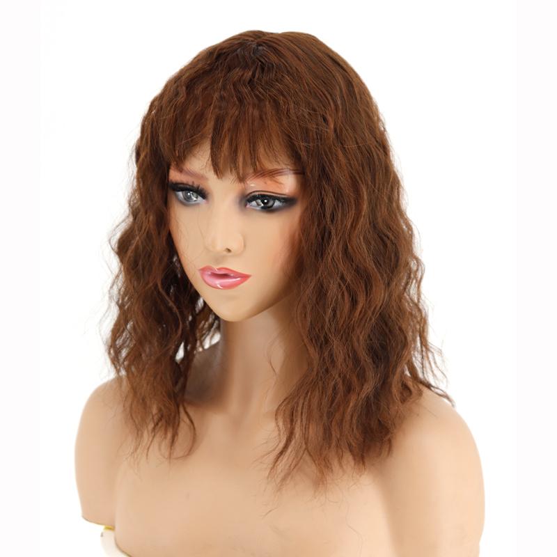 

LISI HAIR женские короткие вьющиеся волосы с челкой из натуральной кукурузы для завивки волос синтетический парик для вечеринок ежедневного использования