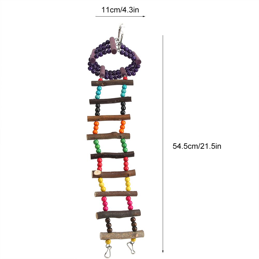 Wooden Hamster Parrot Pet Bird Colorful Climbing Ladder Suspension Bridge Birds Toy