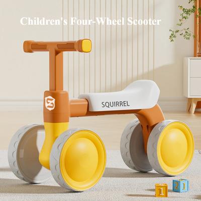 Draisienne pour bébé 4 roues trotteur sans pédales premier jouet porteur d'extérieur pour tout-petit cadeau d'anniversaire pour enfants de 1 à 3 ans