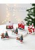 NUCHI Christmas Festival Mini Resin Tree and Santa House Ornaments