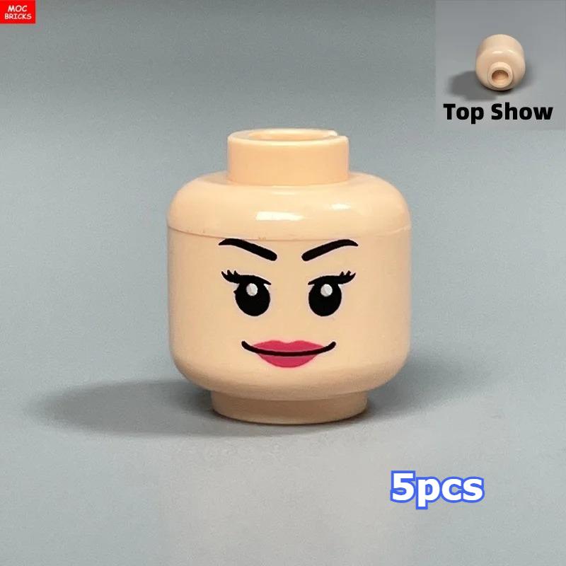 MOC Bricks Hollow Flesh Face Expression Head For 4cm Figure DIY Educational Building Blocks Toys For Children Gifts