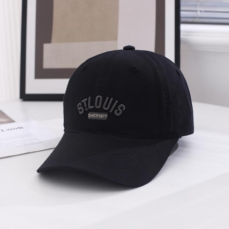 

Letters Stlouis Embroidery Duck Cap Outdoor Spring Women Shade Sunscreen Fishing чёрный