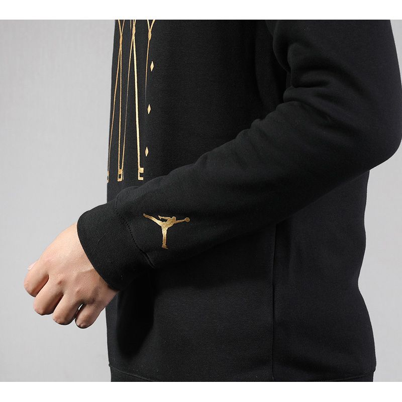 Jordan Fleece Knit Crew Neck Sweatshirt Men Tops Black BQ5746-010