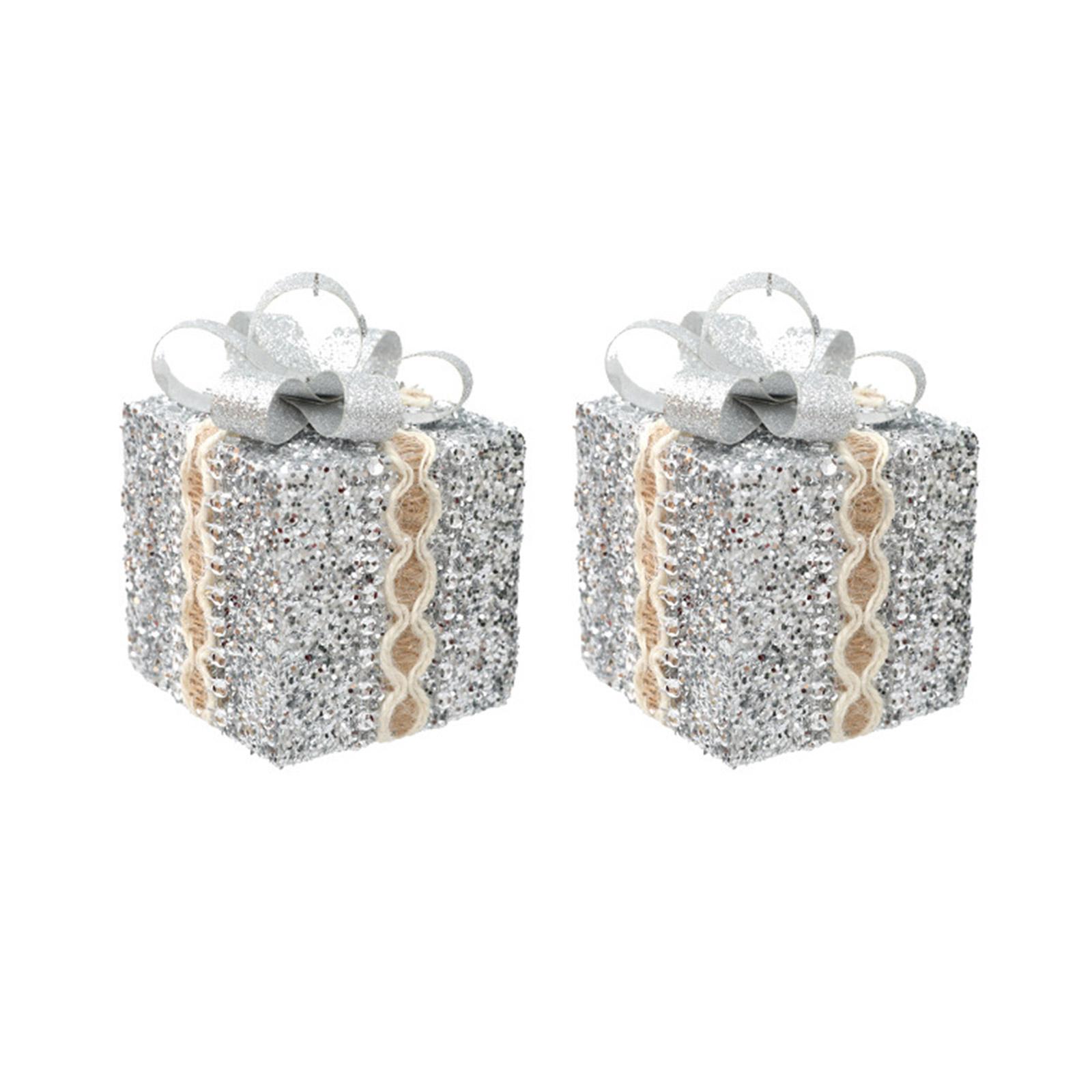 

Декоративные коробочки елочные украшения коробки новогодний праздничный декор разные цвета 3