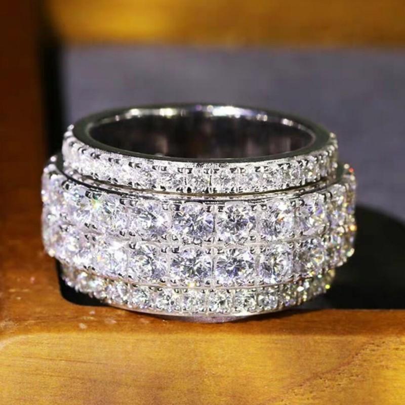 Huitan Half Round Cubic Zirconia Rings  Color Wide Band Fashion Versatile Dazzling Accessories for Women Statement Jewelry