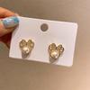 Bow Pearl Cute Stud Earrings With Crystals Mouse Trendy Charm Accessories Cartoon for Women Simple Bow Earring Wedding Gift