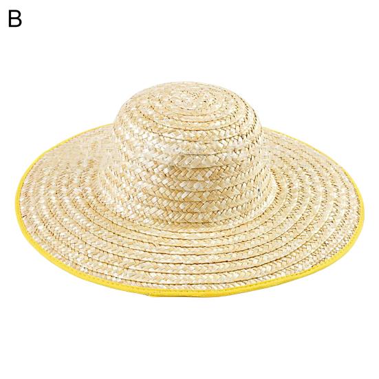 Cappello di Paglia Traspirante a Tesa Larga Comodo Anti-UV Protezione Solare Cappello Parasole per Pesca