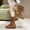 Martin Boots Autumn New Niche Round Head Lace-up Mid-tube Boots Niche Design Retro Trendy Fashion Boots