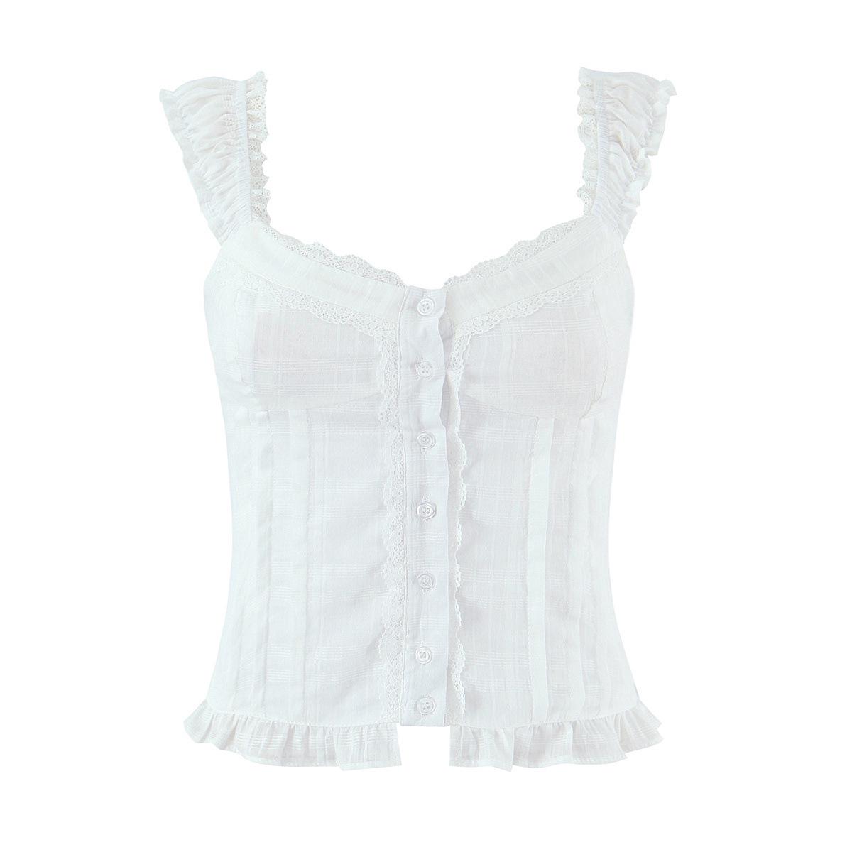 Модный топ-камзол женский осенне-зимний 2025 года в французском европейском стиле L белый