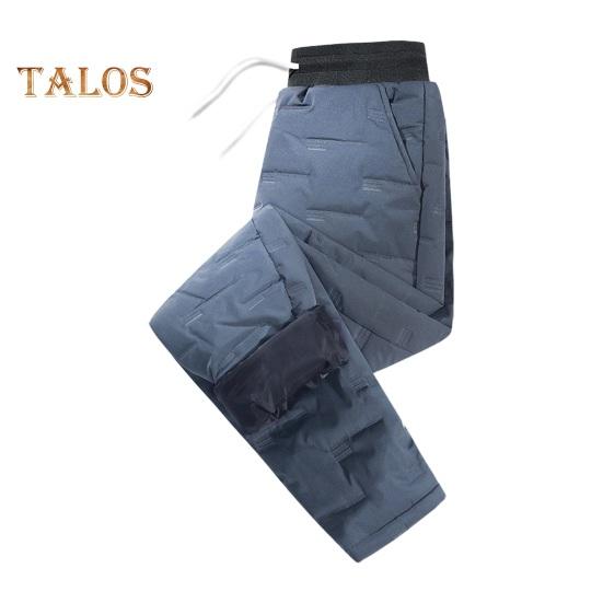 Zimní Pánské Kalhoty Silná Polstrovaná Šňůrka Pružný Pas Pásek Kotníků Hladký povrch Jednobarevné Teplé Sportovní Cestování Pracovní kalhoty