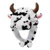 Kawaii Cow Hat Plush Cute Animal Cartoon Headgear Gift Windproof Warm Hat Dress Up Plush Halloween Cospaly Props