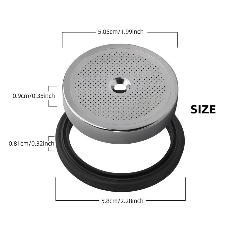 50mm Stainless Steel Portafilter Replacement Filter Screen Seal Set for EC685 EC680 EC9335M EC2351 Coffee Machine