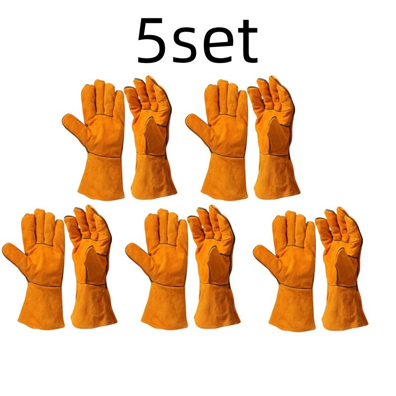 Schweißhandschuhe Hitzebeständige/Feuerfeste Handschuhe Langlebige Lederhandschuhe für BBQ, Ofen