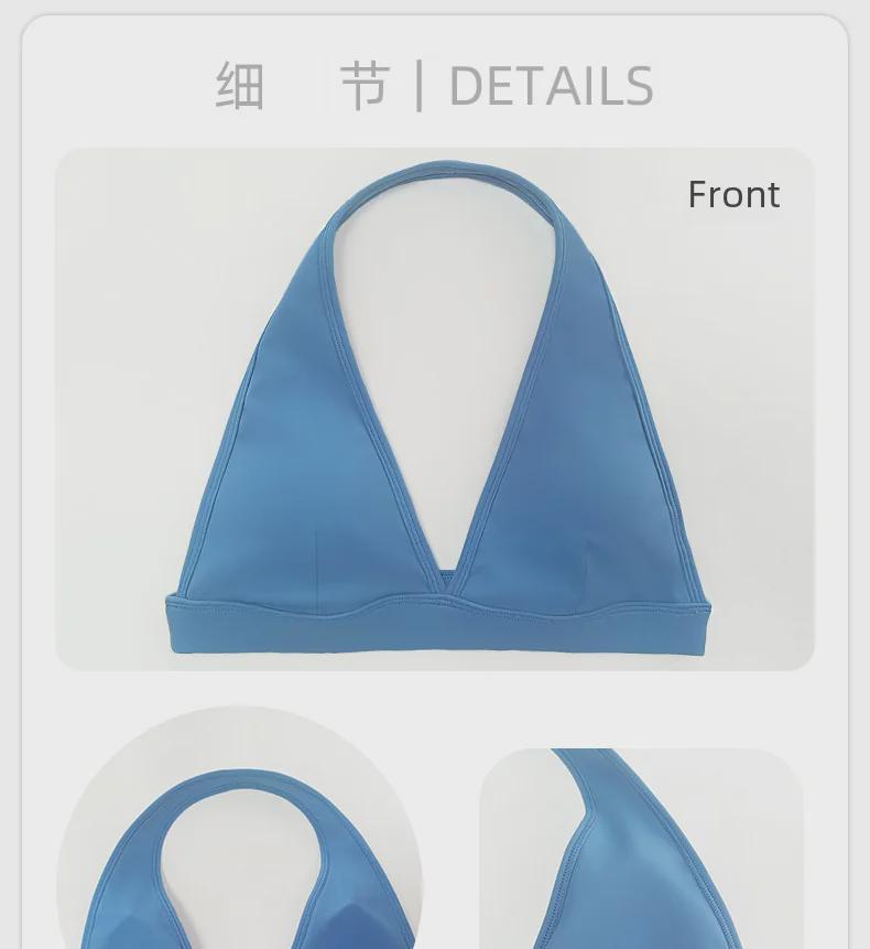 Women's Halter Neck Sports Bra and High Waist Tummy-Lifting Yoga Pants Set with Chest Pad - Quick Dry