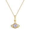 Planet Galaxy Light Luxury Temperament Full Diamond Necklace Women'S Versatile Clavicle Chain Titanium Steel Chain