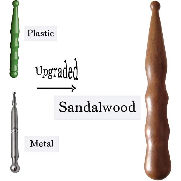 Sandalwood Acupoint Massage Pen, Traditional Wooden Acupressure Stick Reflexology Tool for Deep Tissue, Meridian Massage Tool for Body, Hand and Foot