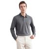 SHANSHAN Men's Autumn Long Sleeve Polo Shirt with Jacquard Detail