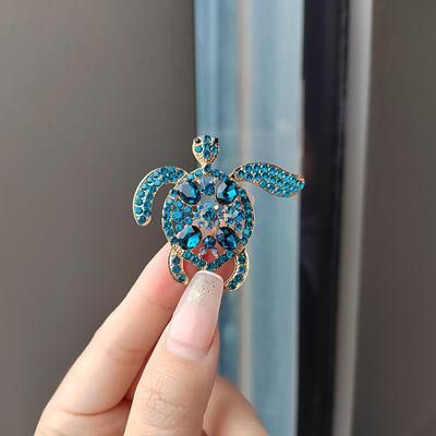 Rhinestone Turtle Brooch, Personality Trend Brooch Pin Cartoon High-End Waist Artifact Clothing
